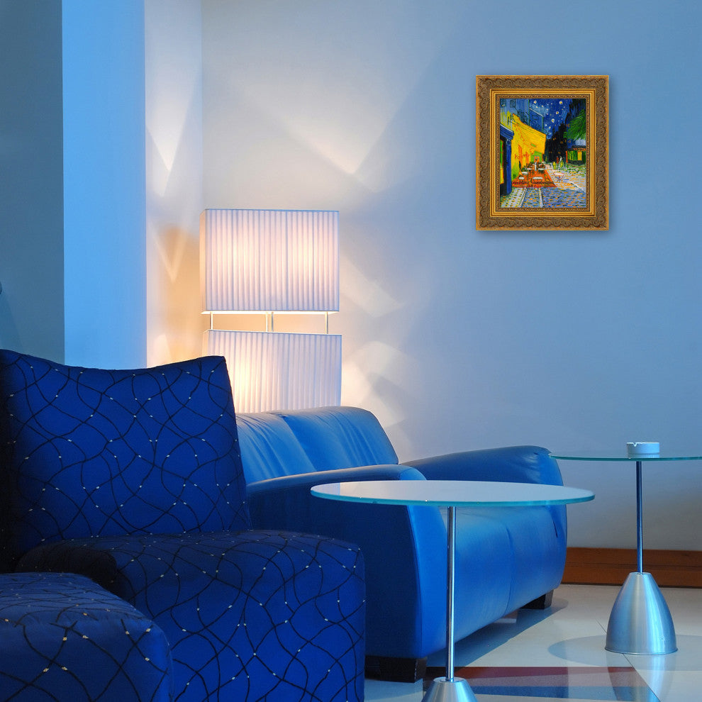 Cafe Terrace at Night, Baroque Antique Gold Frame