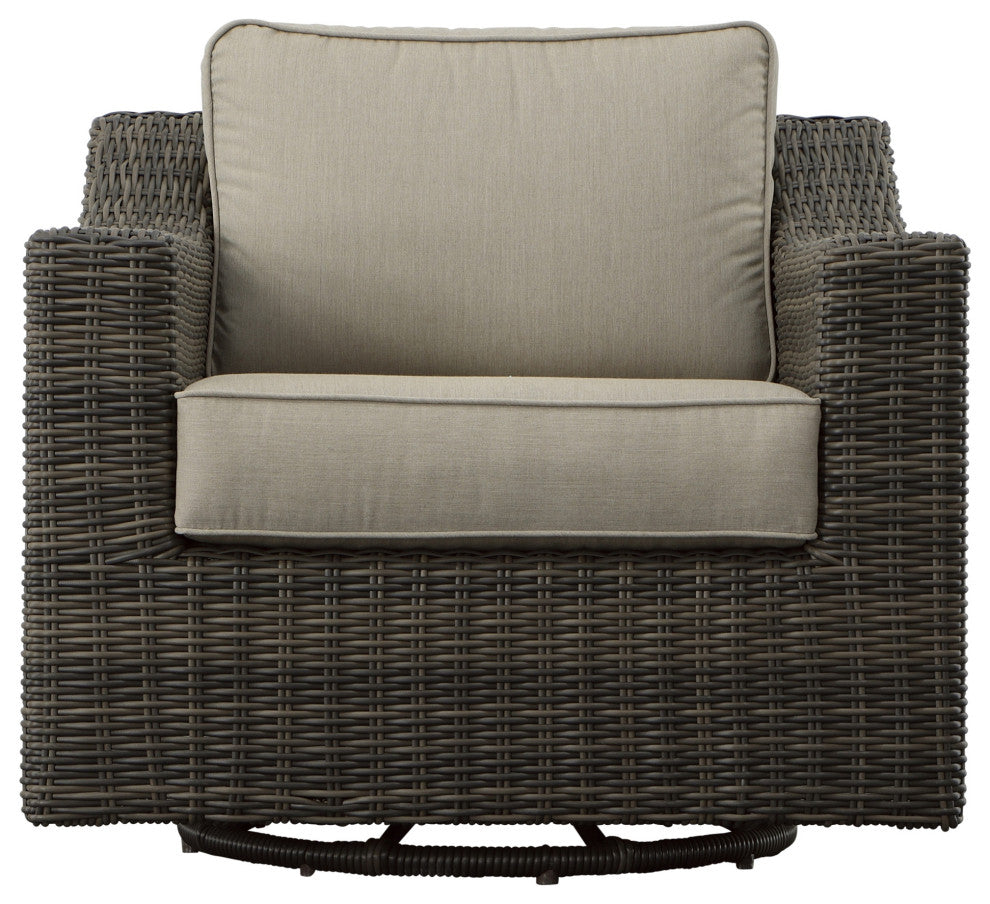 Jones Swivel Lounge Chair With .5 Round Wicker, Set of 2