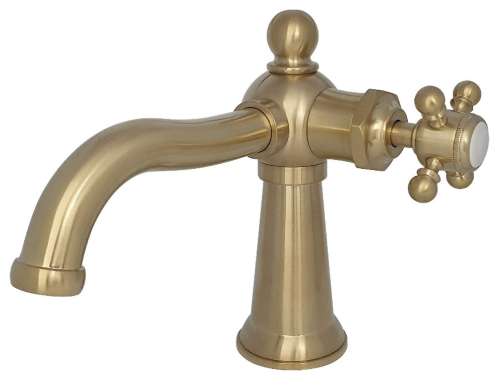 KS154BXBB Single-Handle Bathroom Faucet With Push Pop-Up, Brushed Brass