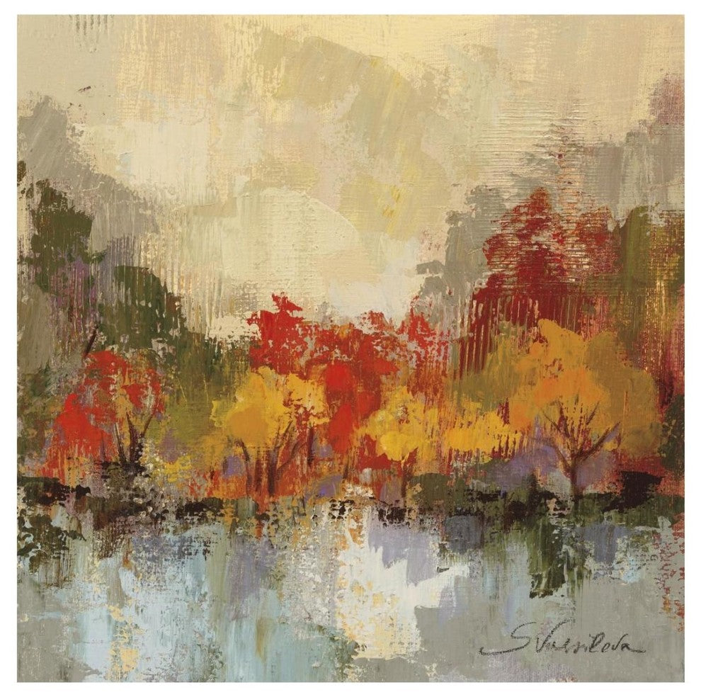 "Fall Riverside II" Digital Paper Print by Silvia Vassileva, 26"x26"