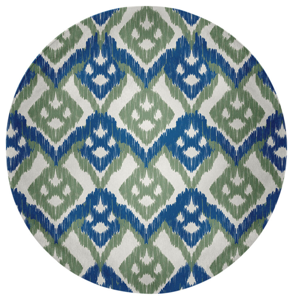 Hipster Spring Chenille Rug, Dark Cobalt Blue, 5' Round