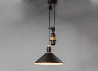 Maxim 10090 Tucson 1 Light 16"W Pendant - Oil Rubbed Bronze / Weathered Wood