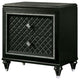 Two Drawer Solid Wood Nightstand with Turned Legs, Gray and Silver