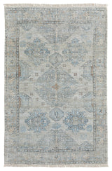 Weave & Wander Ramey Vintage Space Dyed Wool Rug, Tan/Gray, 7'6"x9'6"