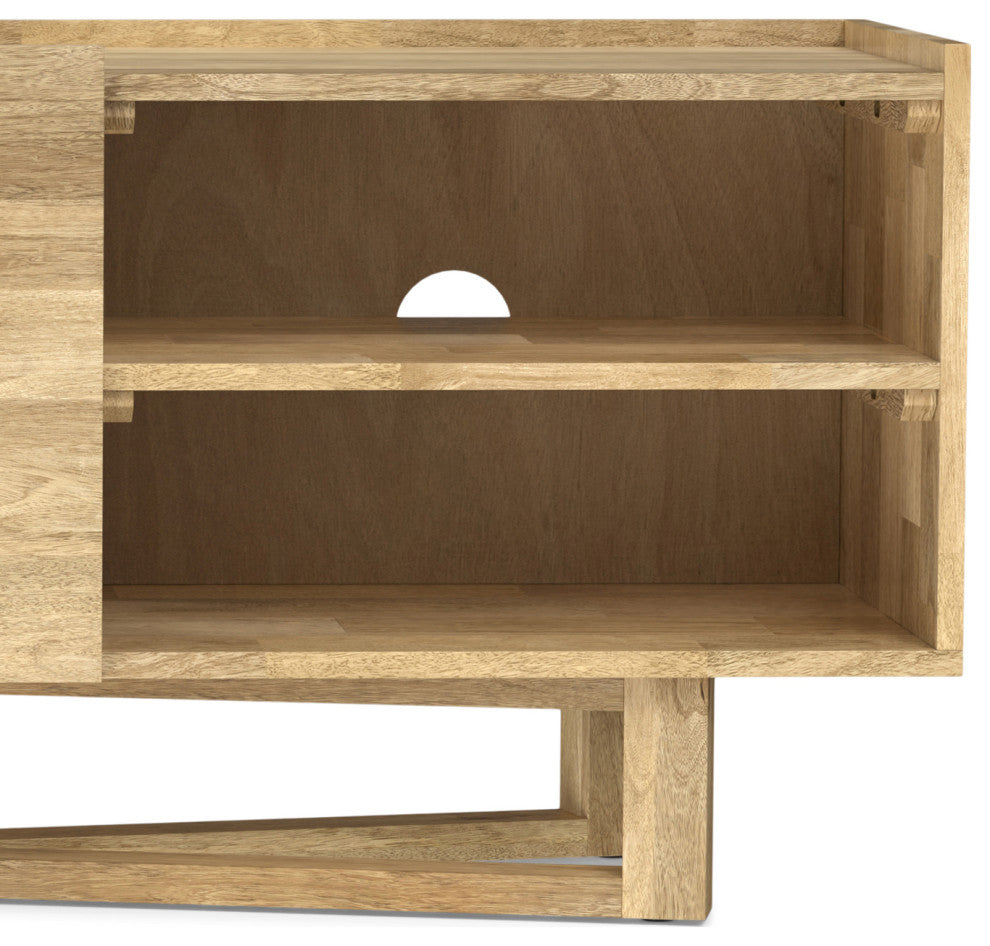 Harrow Solid Mango Wood TV Media Stand, Natural For TVs up to 65 inches