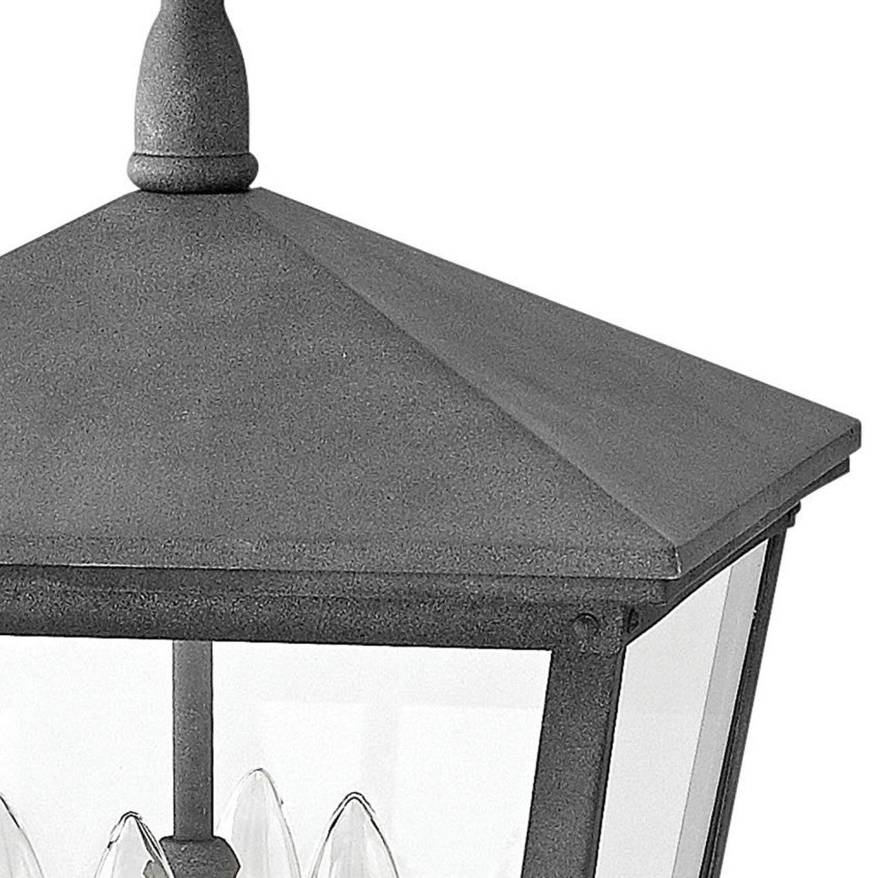 Hinkley Trellis Medium Pier Mount Lantern, Aged Zinc