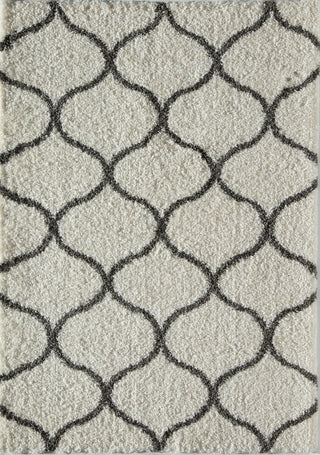 Feather Shag Ivory Charcoal Links 5'0" x 8'0" Rug
