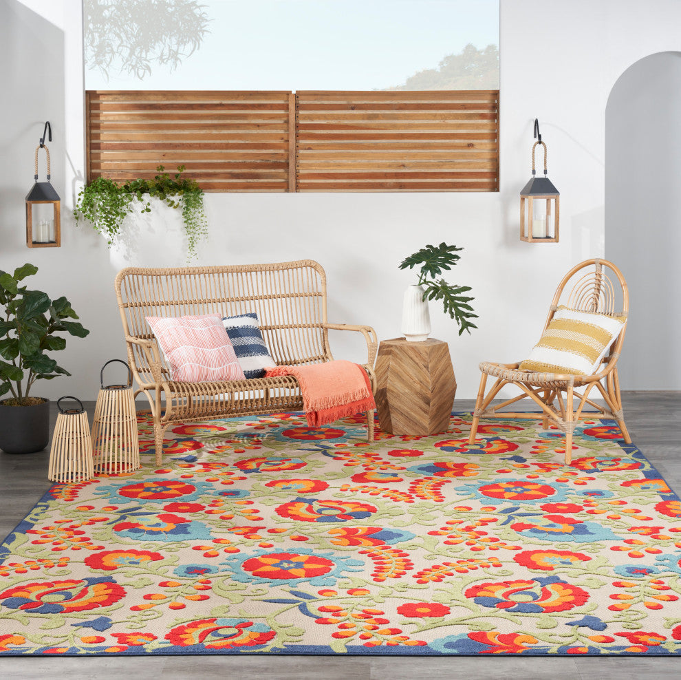 Nourison Aloha 10' x 14' Multicolor Farmhouse Area Rug