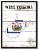 West Virginia State Flag Canvas, 28"x37"