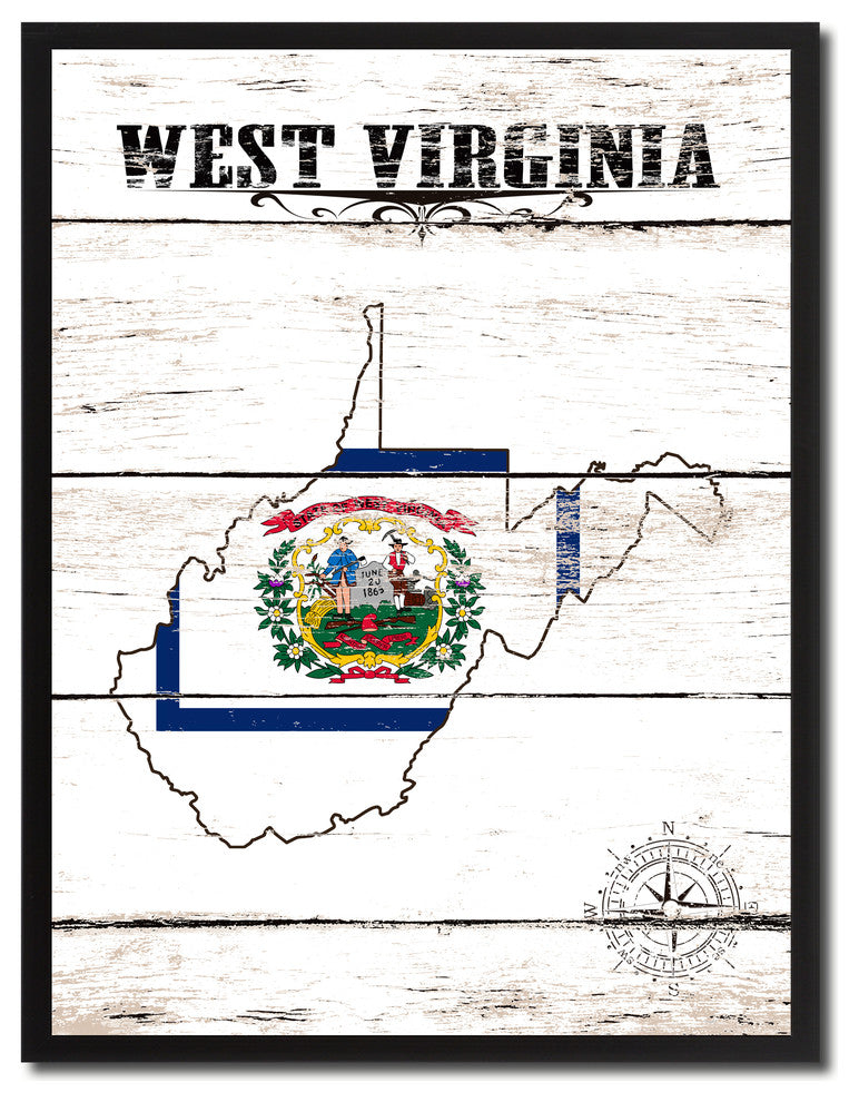 West Virginia State Flag Canvas, 28"x37"