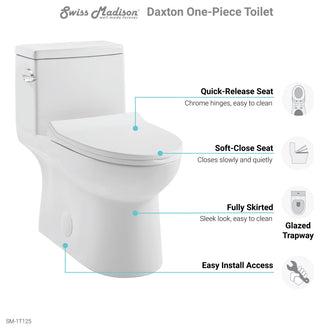 Daxton One Piece Elongated Left Side Flush Toilet 1.28 GPF