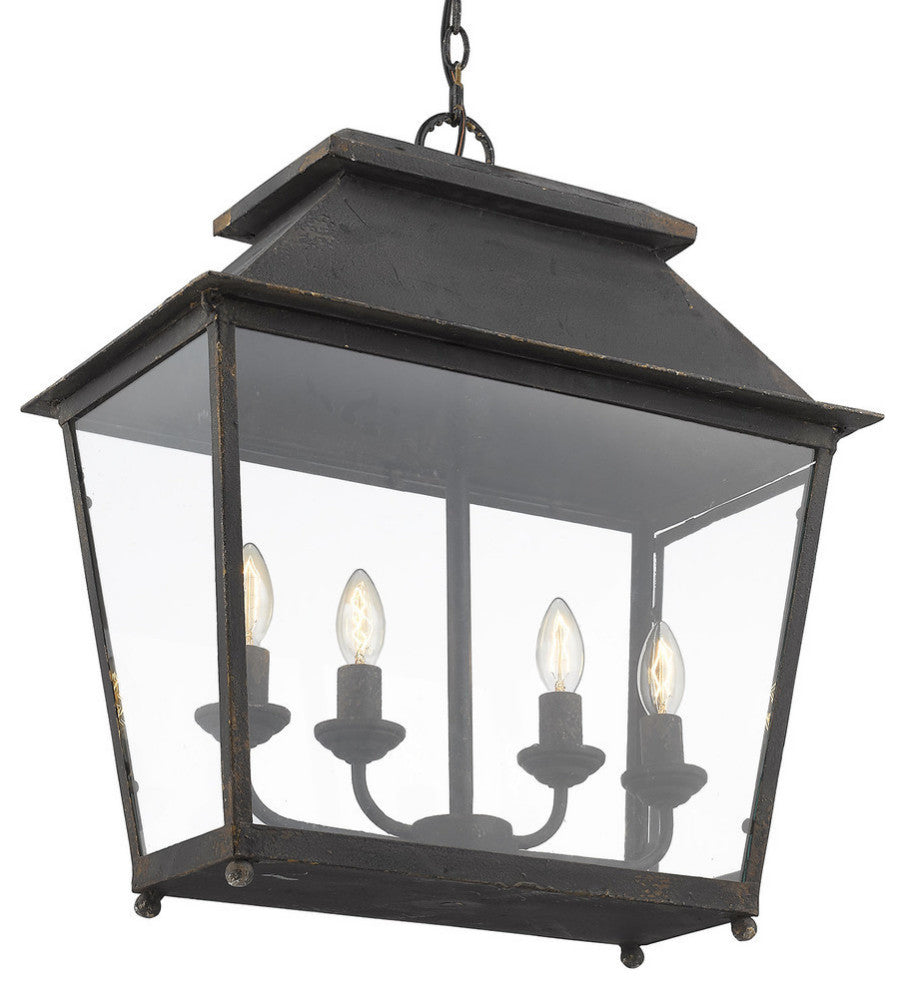 Abingdon 4-Light Pendant, Antique Black Iron