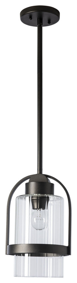 Alcove Outdoor Pendant Coastal Oil Rubbed Bronze Finish, Clear Glass