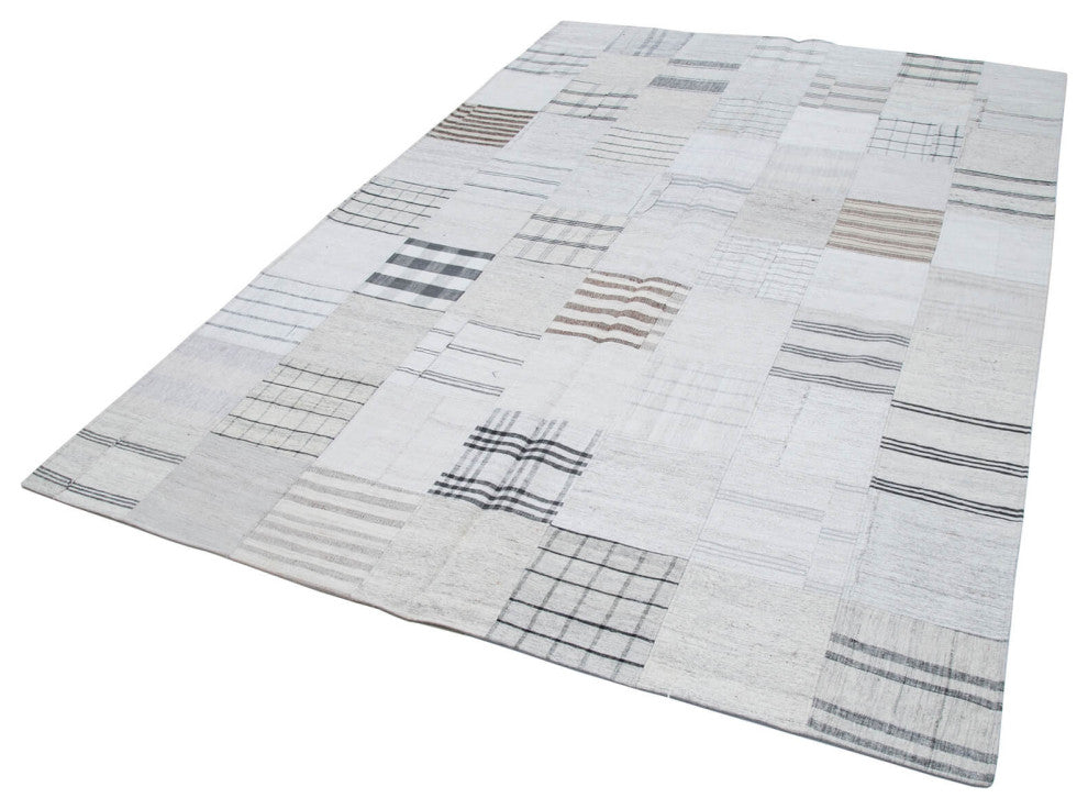 Rug N Carpet - Handmade Turkish 6' 8'' x 9' 10'' Tribal Patchwork Kilim Rug