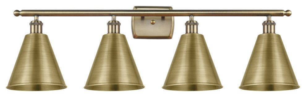 Ballston Cone Bath Vanity Light, Antique Brass, Antique Brass