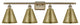 Ballston Cone Bath Vanity Light, Antique Brass, Antique Brass