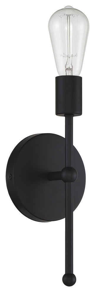 1-Light Wall Sconce, Matte Black