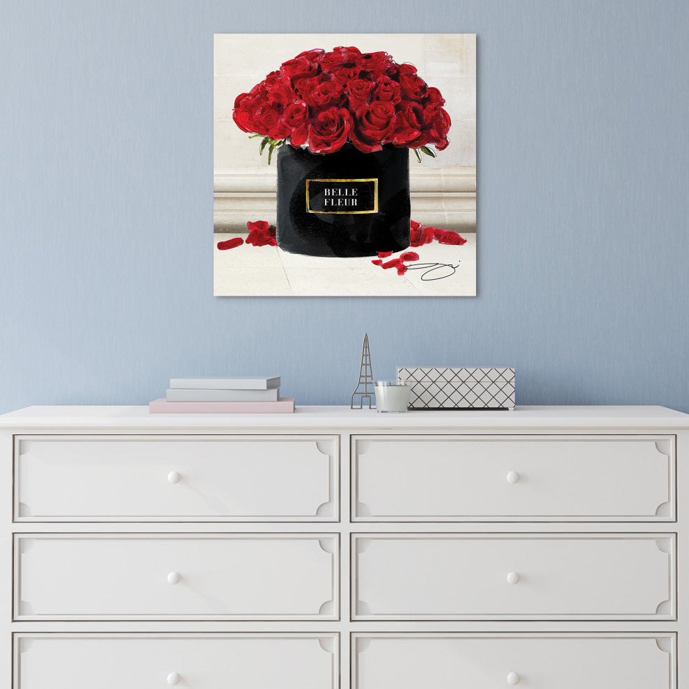 Circle of Roses Printed Wall Art Unframed Free Floating Tempered Glass