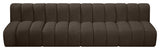 Arc Boucle Fabric Upholstered 4-Pc. Modular Sofa, Brown