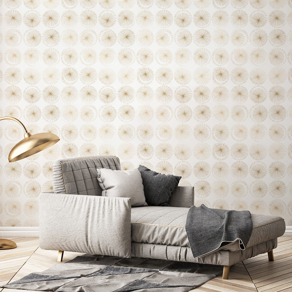 Goodbye Moon Metallic Gold Peel and Stick Wallpaper