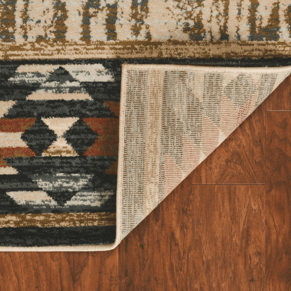 3' X 5' Ivory Southwestern Area Rug