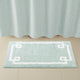 Madison Park Evan High Pile Bordered Bathroom Rug, Blue, Seafoam Green, Medium
