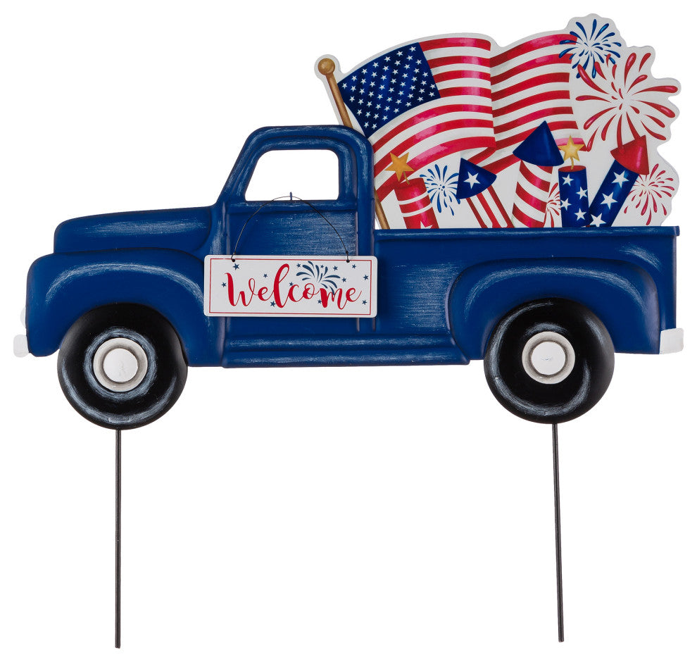 24"L Metal American Truck Yard Stake or Wall Decor