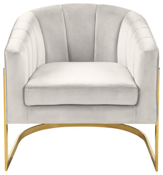 Carter Velvet Upholstered Accent Chair, Cream