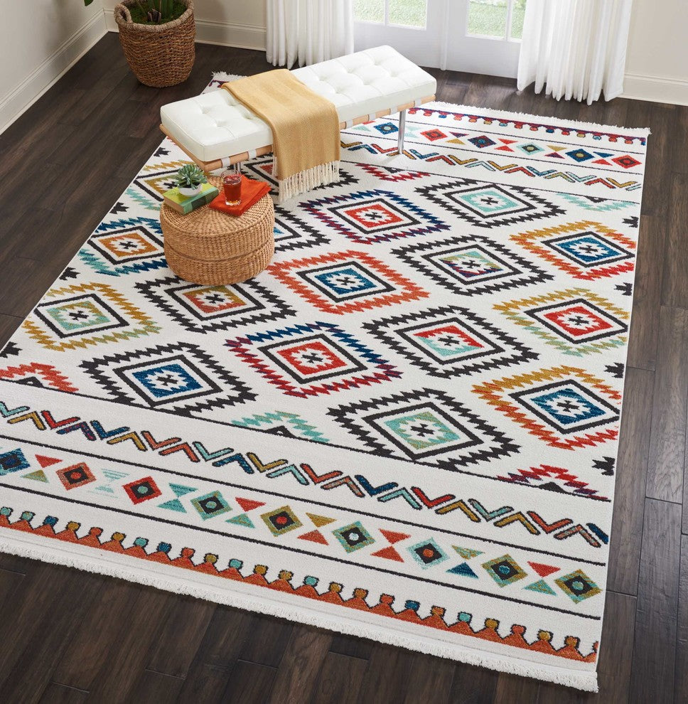 Nourison Tribal Decor White Area Rug, 9''3"x13''