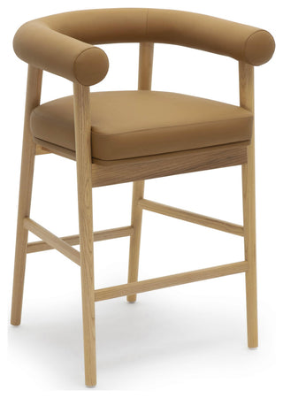 Spara Vegan Leather Counter Stool, Cognac