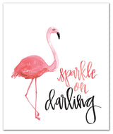 Flamingo Sparkle On Darling 20x24 Canvas Wall Art