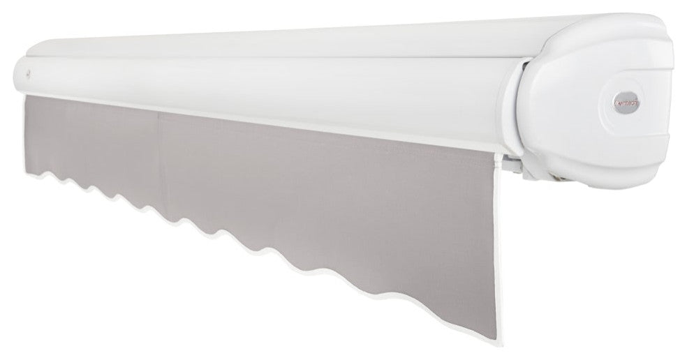 Awntech 18'x10' Full Cassette Left Motor Acrylic Fabric Retractable Awning, Gray