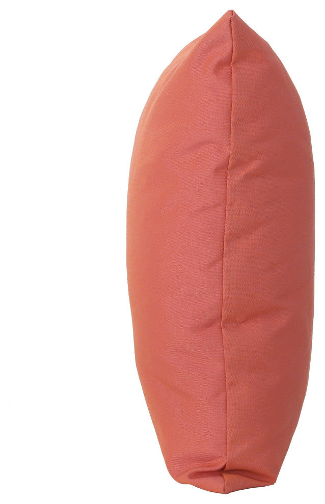 GDF Studio Coronado Outdoor Water Resistant Square Throw Pillow, Coral, Set of 2