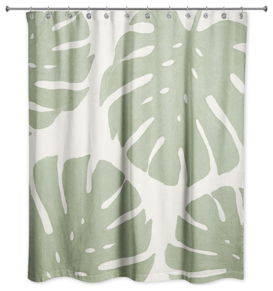 Big Green Monstera 71x74 Shower Curtain