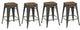 Tynan Metal and Wood Counter Stools, Set of 4, 24"