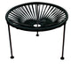 Zicatela Indoor/Outdoor Handmade Side Table, Black Weave, Black Frame
