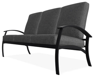 Belle Isle Cushion 3-Seat Outdoor Sofa, Slate/Black