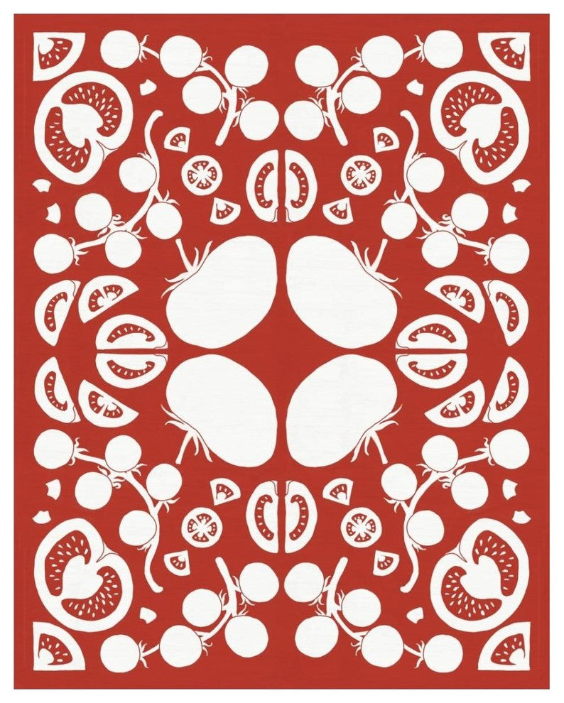 "Retro Tomato Otomi Silhouette" Digital Paper Print by Elyse DeNeige, 30"x37"