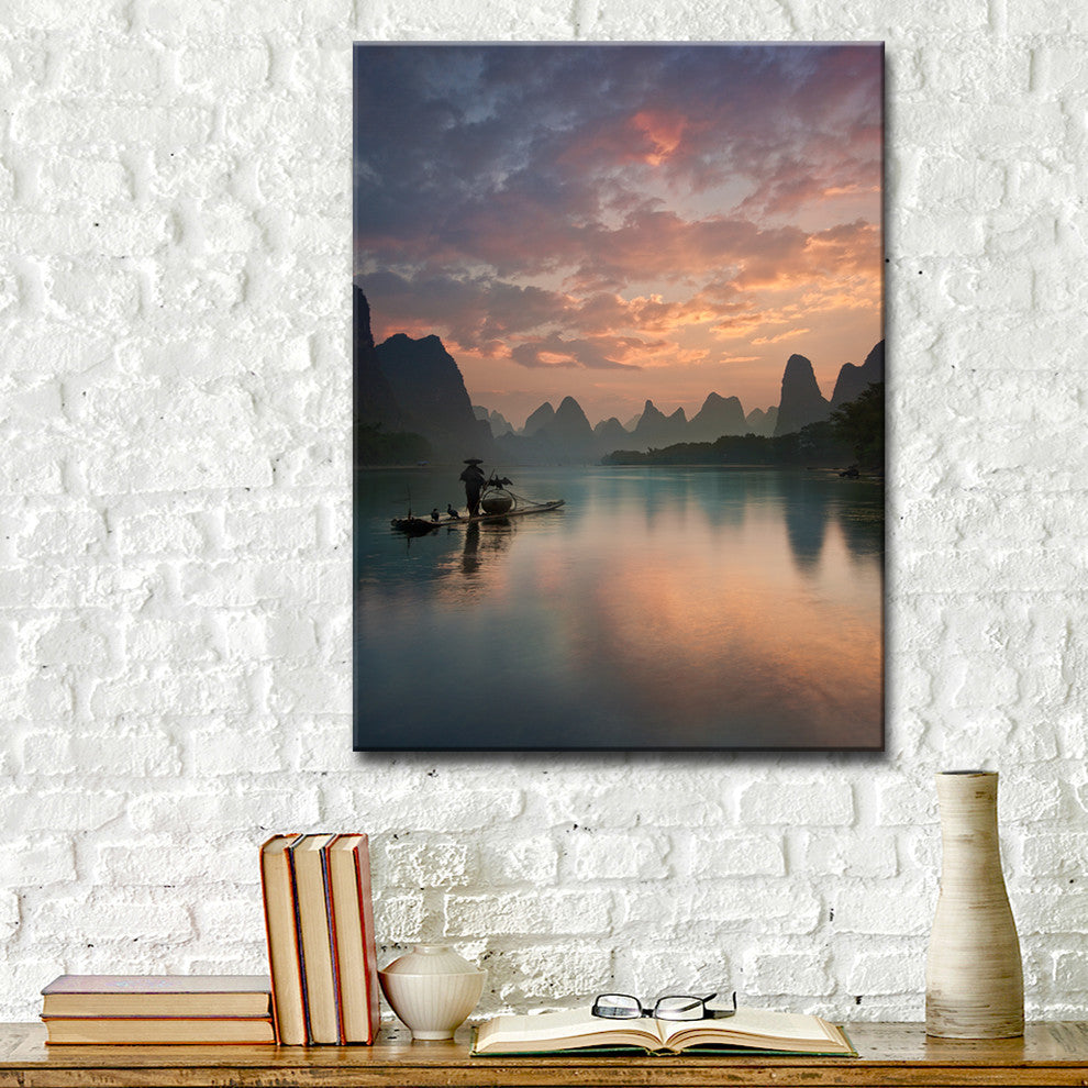 Ready2HangArt ''Li River Sunrise'' Wrapped Canvas Wall Decor, 20"x30"
