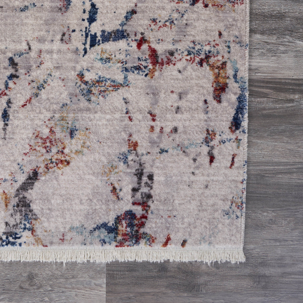 10" x 13" Gray Toned Abstract Area Rug