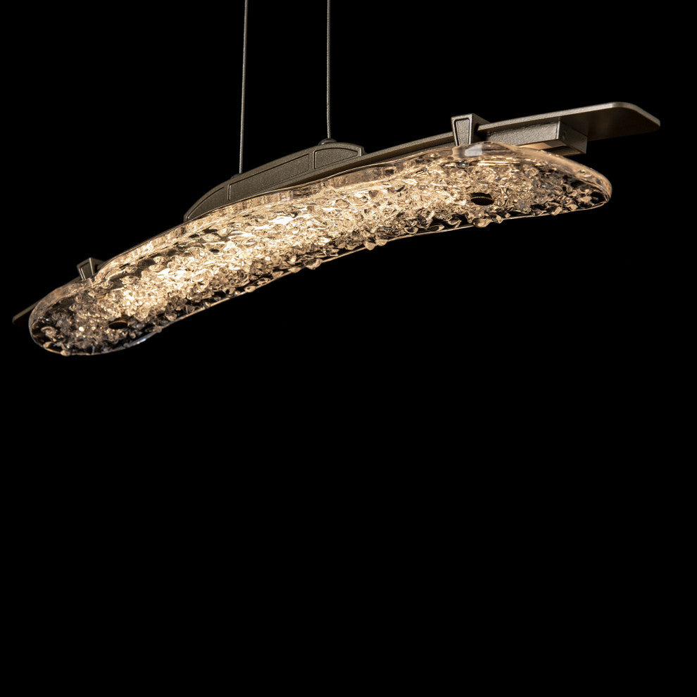 Glissade LED Pendant Soft Gold Clear Glass Standard