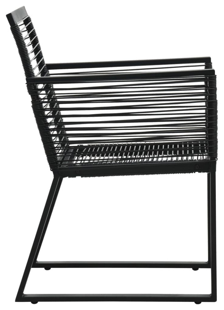 vidaXL 2x Patio Chair Black PVC Rattan Outdoor Garden Seating Lounge Chairs