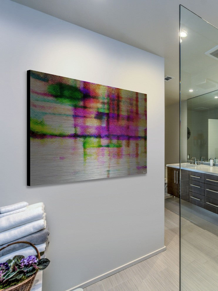 "Reflective Colors" Painting Print on Brushed Aluminum, 60"x40"
