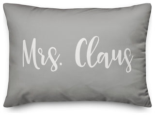Mrs. Claus, Gray 14x20 Lumbar Pillow