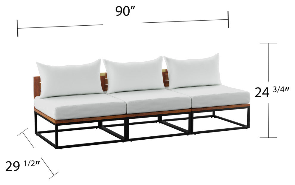Amara Outdoor Coffee Table and Modular Sofa Set 2-Piece