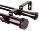 Lid 1" Double Curtain Rod, Black, Bronze, 48"-84"