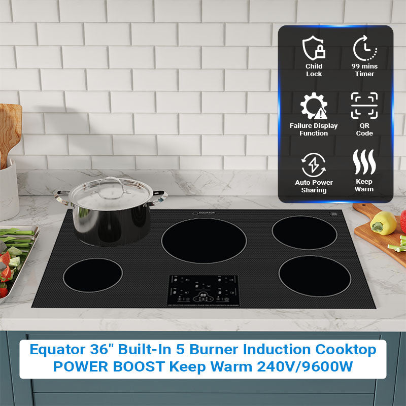 Conserv 36" Built-in Induction Cooktop 5 Burner 220V