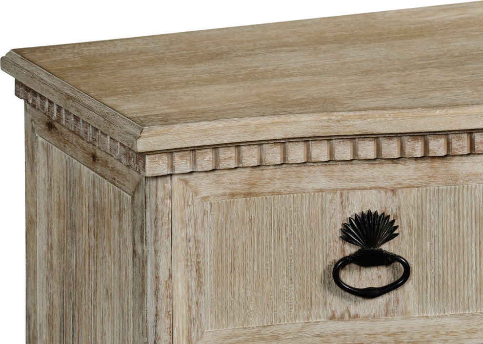 White-background close-up focusing on the top edge and drawer pull.