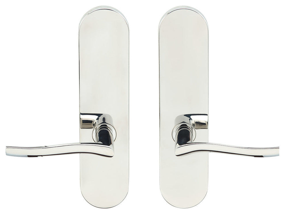 Waterfall Lever, Tubular Full Dummy Pair, Left Hand, Polished Stainless Steel