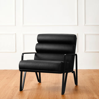 Set of 2 Modern Wavy Leatherette Accent  Chair